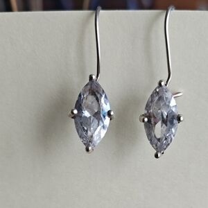 Elegant Silver Marquise Earrings
